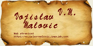 Vojislav Malović vizit kartica